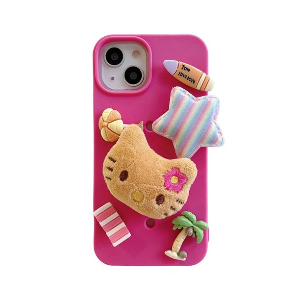 Funda de teléfono personalizada y duradera de silicona, color negro, Hello Kt Kitty Cat Croc, para iPhone 14, 13, 12, 11, X, XR, XS Pro Max Mini Plus