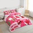 thumbnail image 4 of Manfei Cartoon Santa Claus Queen Comforter Set for Kids, Christmas Tree Socks Hats Bedding Sets, Happy Holiday Reversible Bedding Comforter Set, Luxury Bedroom Decor, 3-Piece, 4 of 9