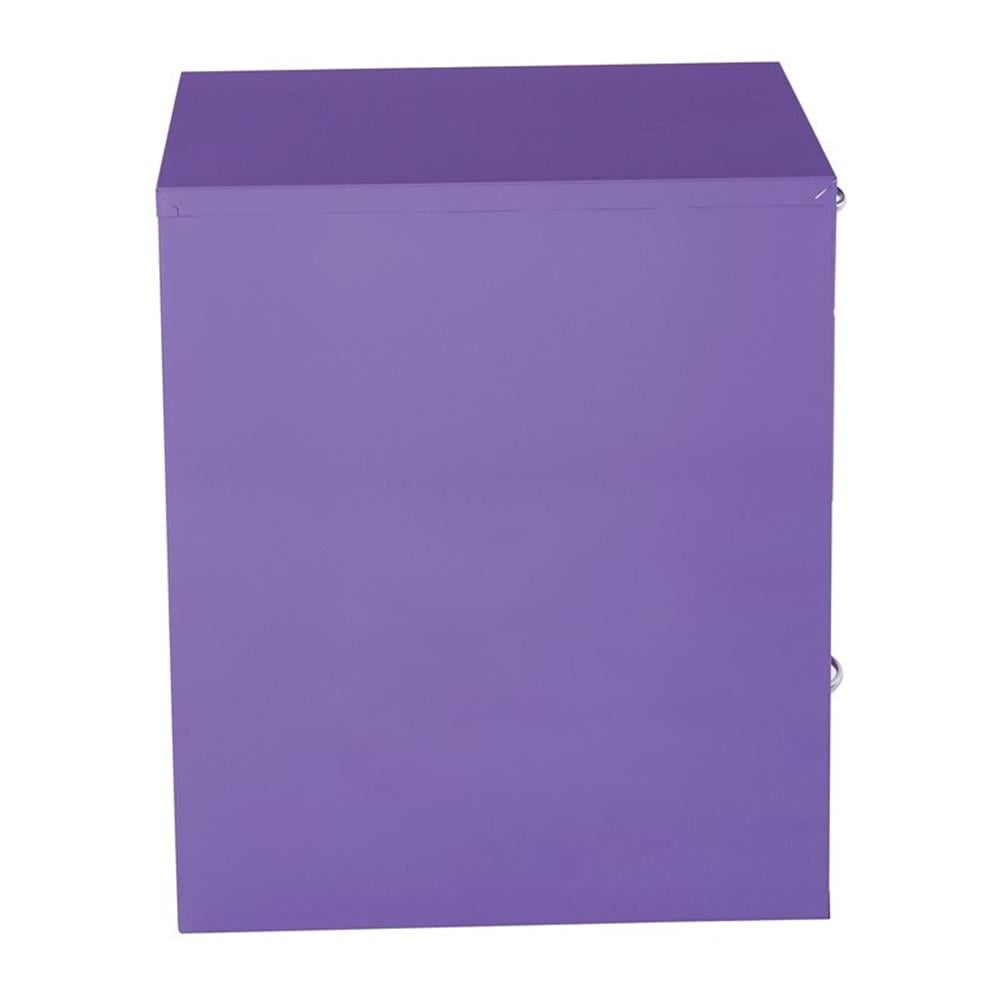 Osp Designs 3 Drawer Vertical Metal Lockable Filing Cabinet, Purple
