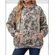 thumbnail image 1 of Sudadera con capucha deportiva de gran tamaño con estampado de hojas de arce y bolsillos para mujer nueva de otoño, 1 of 5