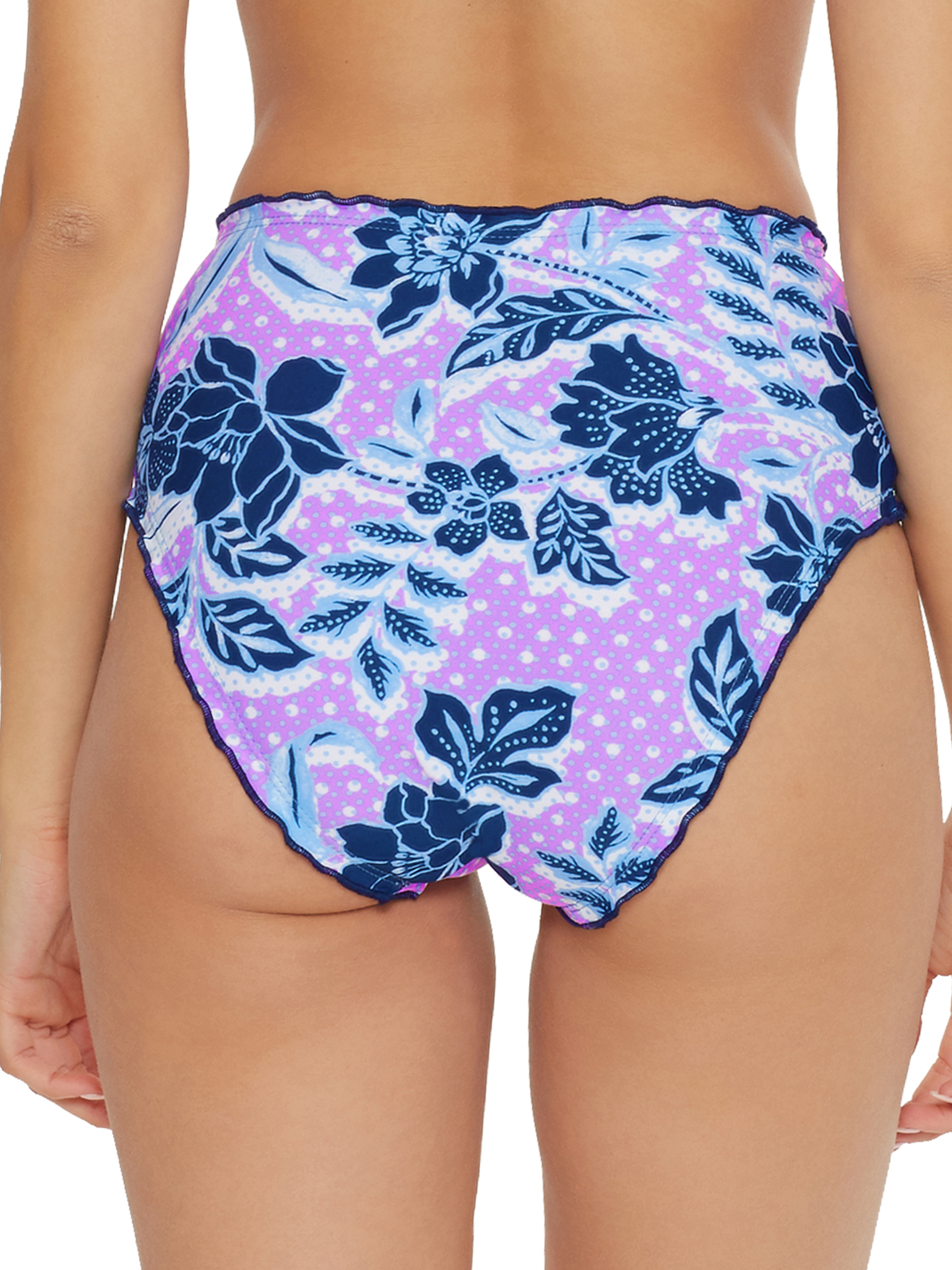 Women's Floral Dot High Waist Bikini Bottom - image 3 of 9