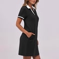 thumbnail image 6 of Sakmal Black Shirt Dresses for Curvy Women Golf Mini Dress Short Sleeve Patchwork Dresses with Pockets, 6 of 9