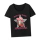 thumbnail image 2 of Camiseta de mujer con cuello redondo, informal, de verano, para viajes, uso diario, camping S, 2 of 8