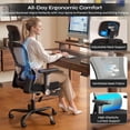 thumbnail image 2 of Pinmoco Ergonomic Office Chair with Footrest, High Back Mesh Desk Chair with Flip-up Arms and Lumbar Support, Gray Mesh, 2 of 10