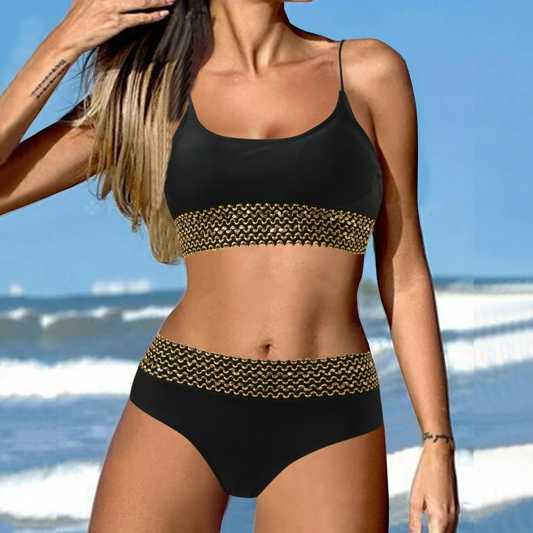 Women Swimsuit Sports Bikini Swimwear Crop Tank Tops Shorts Set