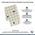 thumbnail image 4 of CTM Adult Grid Pattern Soft Winter Scarf with Fringe, 4 of 4