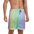 thumbnail image 2 of Kdxio Beautiful Glitter Print Mens Sleep Shorts Bottoms Soft Comfy Pajama Wear Pants with Drawstring Pockets, 2 of 7