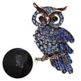 thumbnail image 1 of Exquisite Rhinestone Alloy Animal Jewelry Brooch Owl Design Lapel Pin for Men, 1 of 6