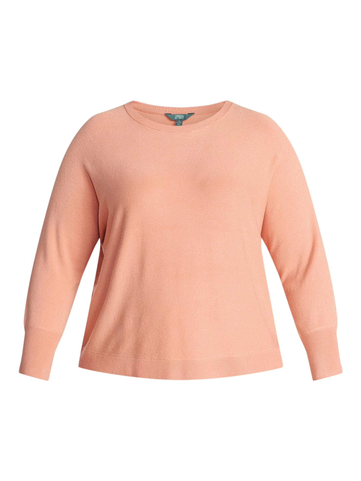 Terra & Sky Women's Plus Size Fine Gauge Dolman Sweater, Sizes 0X-5X