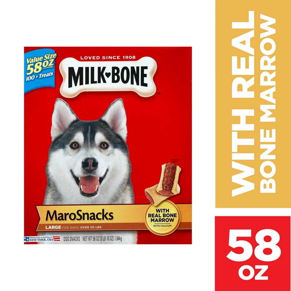 MilkBone MaroSnacks with Real Bone Marrow Dog Treats, Large, 58 Ounces