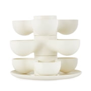 The HC Companies 8 Pixie Indoor Stacking Succulent Planter Pot, Vanilla Bisque