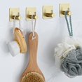 thumbnail image 3 of Gancho de pared adhesivo, 6 piezas Gancho de pared de acero inoxidable dorado, 4.5 * 4.5CM Colgador de escoba montado en la pared para colgar Ganchos de orden para cocina / baño / sala de estar de vi TUNC Sencillez, 3 of 5