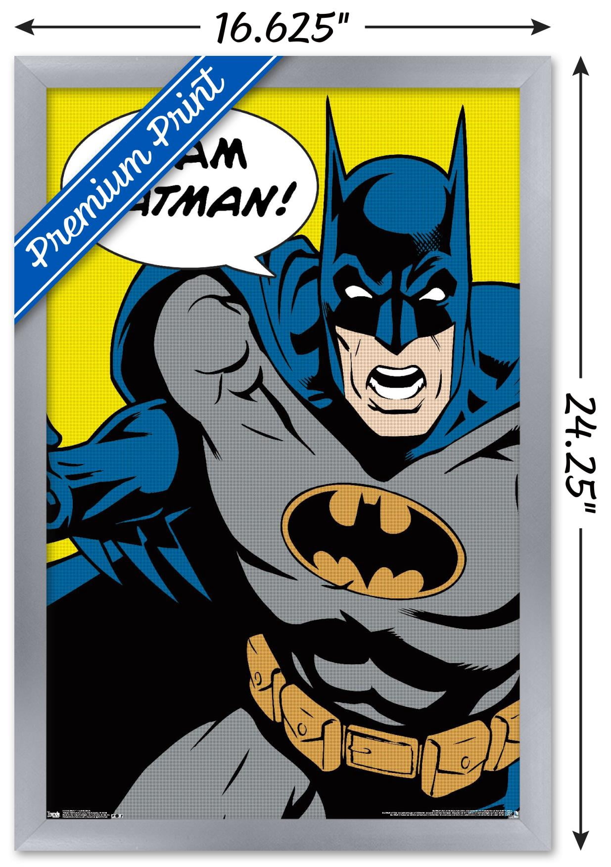 DC Comics - Batman - I Am Batman Wall Poster, 14.725" x 22.375", Framed