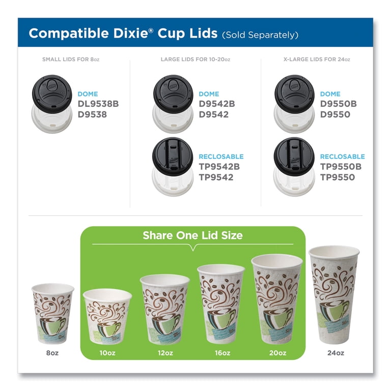 Dixie 12oz Hot Cups with Insulation and Finger Protection