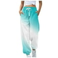 thumbnail image 3 of BiZtdJrK Baggy Cinch Bottom Pants for Women Casual Drawstring Sweatpants Fashion Gradient Print Joggers Pants with Pockets 2024 Fall Clothes 90 Percent off Clearance Sale Sky Blue L, 3 of 6