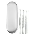 thumbnail image 1 of Unique Bargains 6Pcs Stainless Steel Ear Cleansing Tool Set Set Anti-slip Design with Storage Case Silver Tone, 1 of 7