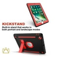 thumbnail image 4 of Allytech Silicone Case for iPad 4 / iPad 3/ iPad 2, Three Layers Silicone+PC Heavy Duty Defender Kickstand Feature Shockproof Case Cover for Apple iPad 2nd/3rd/4th Generation, Black+Red, 4 of 10