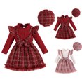 thumbnail image 5 of Mnyotv Long Sleeve Dress for Girls with Beret Hats Christmas Sweater Dresses Two Piece Set Toddler Winter Outfits Size 9-12Months, 5 of 5