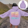 thumbnail image 4 of Women Sweatshirts Women's Casual Hooded Sweatshirt for Daily Campus Outdoor Cozy Pullover Round Neck Long Sleeve Printed Hoodie Suitable for Autumn Winter Light Purple M, 4 of 7