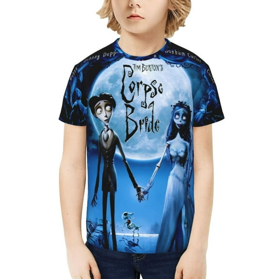 Corpse Bride Kids T-Shirt 3D Printed Graphic T-Shirts Boys and Girls Short Sleeve Shirts for Youth Kids X-Small