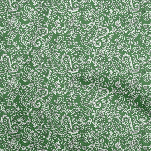 oneOone Cotton Poplin Forest Green Fabric Block Dress Material Fabric Print Fabric By The Yard 56 Inch Wide
