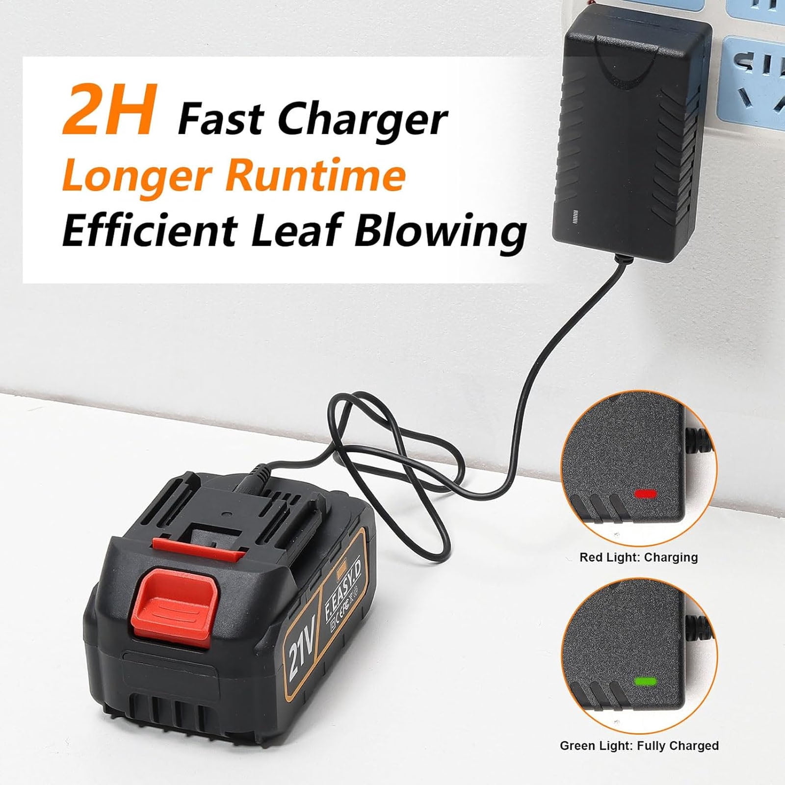 Cordless Leaf Blower, Electric Leaf Blowers Battery Powered with Foldable Rotating Design, Handheld Lightweight Gutter Cleaning Tools for Garden House Lawn Care Patio Cleaning