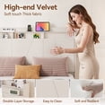 thumbnail image 4 of Sailvan Queen Size 52" Velvet Upholstered Bed Frame with Tall Headboard & Storage, Noise Free, No Box Spring Needed, Beige, 4 of 10