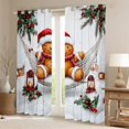 thumbnail image 2 of Feelyou Kawaii Gingerbread Man Curtains Pack of 2 (42x84 Each), Christmas Flower Leaf Curtains Blackout, Teens Boys Girls Kids Bedroom Curtains, Blackout Curtains Room Decor, 2 of 6