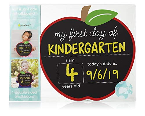First and Last Day of School Chalkboard Fruit Shaped Durable Photo Sharing Reversible Back to School Chalkboard Sign Double-Sided Commemorate Sign for Kid Back to School 