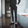 thumbnail image 5 of Pantalones de traje recto para hombre Pantalones drapeados fluidos para hombre Blanco Clásico Nuevo en reseñas de ropa de estilo coreano Muchos diseñadores elegantes, 5 of 5