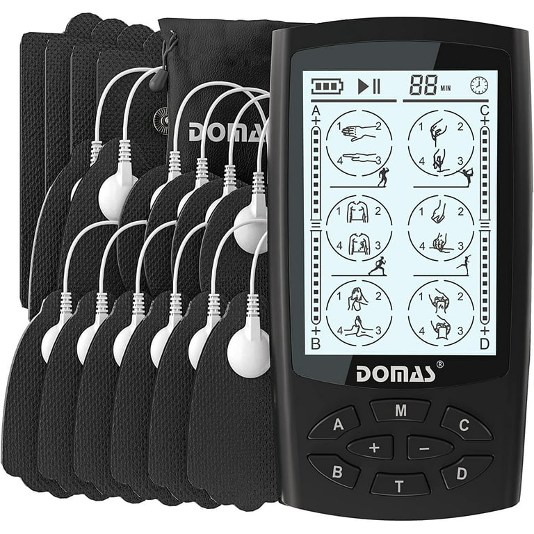 TENS Unit Muscle Stimulator, Easy@Home Electronic Pulse Massager,EMS TENS  Machine,Pain Relief therapy Pain Management Device,Backlit LCD Display, OTC