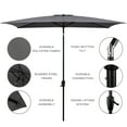 thumbnail image 7 of Sun-Ray 6.6x10 FT Rectangular Patio Umbrella with Push-Button Tilt and Hand Crank Canopy Lift, Table Umbrella with Solution Dyed Navy Fabric for Porch, Deck, Garden, and Swimming Pool, Grey, 7 of 7