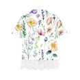 thumbnail image 4 of Tbopshirt Girls Clothes,Kids Fashion Casual Gifts for Girls,Girl T Shirts Size 3-14 Crewneck Layered Print Short Sleeve Cute Kids Blouse Lace Tee Top, 4 of 4