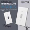 thumbnail image 2 of BESTTEN 20 Pack Toggle Wall Plate 1-Gang Standard Size Light Switch Cover Unbreakable Polycarbonate UL Listed White, 2 of 5