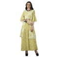thumbnail image 3 of Moomaya Printed High Low Crop Top Kurti Palazzo Set Ethnic Indian Clothing Set For Womens, 3 of 9