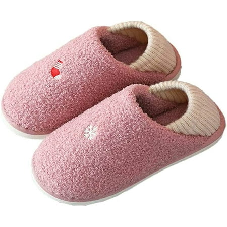 

CoCopeaunts Women Furry Faux Slipper Cozy Soft Home Slippers Winter Warm Memory Foam House Shoes with Non-slip Soled Holiday Gift
