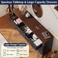 thumbnail image 3 of ANPOO 63"W Farmhouse 9 Drawers Dresser for Bedroom with Solid Wood Feet, Antique Blue Dresser Traditional Chest of Drawers, Rustic Vintage Wood Dresser, Navy Blue Dresser, 3 of 8