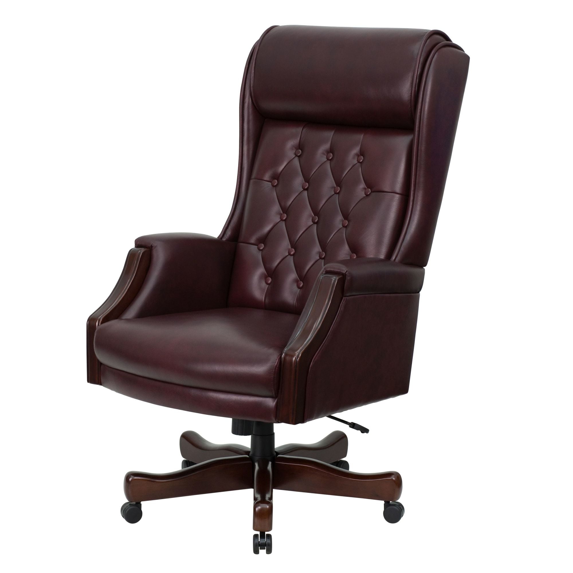 Flash Furniture Tufted Traditional Leather Executive Office Chair with Arms, Burgundy - Walmart.com