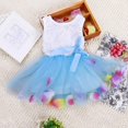 thumbnail image 1 of Été Enfants Bébés Filles Enfants Robe Tutu Princesse Dentelle Nœud Fleur Robe Sans Manches Robe de Fête Mini Robe Filles Vestidos Vert 4T, 1 of 6