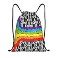 thumbnail image 3 of ZNDUO Gym Drawstring Bag, LGBT Rainbow Heart Love Pattern Men and Women Fitness Drawstring Backpack Swimming Bags, Small, 3 of 8