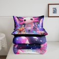 thumbnail image 5 of Manfei Cartoon Axolotl Twin Comforter Sets,Watercolor Salamander Print Bedding Set,Black Reversible,2pcs,1 Comforter and 1 Pillowcase, 5 of 7