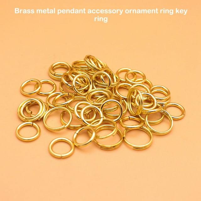 mmirethe 50Pcs Modern Brass Pendant Chains Hoop Charm Keychains Jewelry Mini Crafts Miniatures Decor Handmade DIY Hardware Pendant 10#