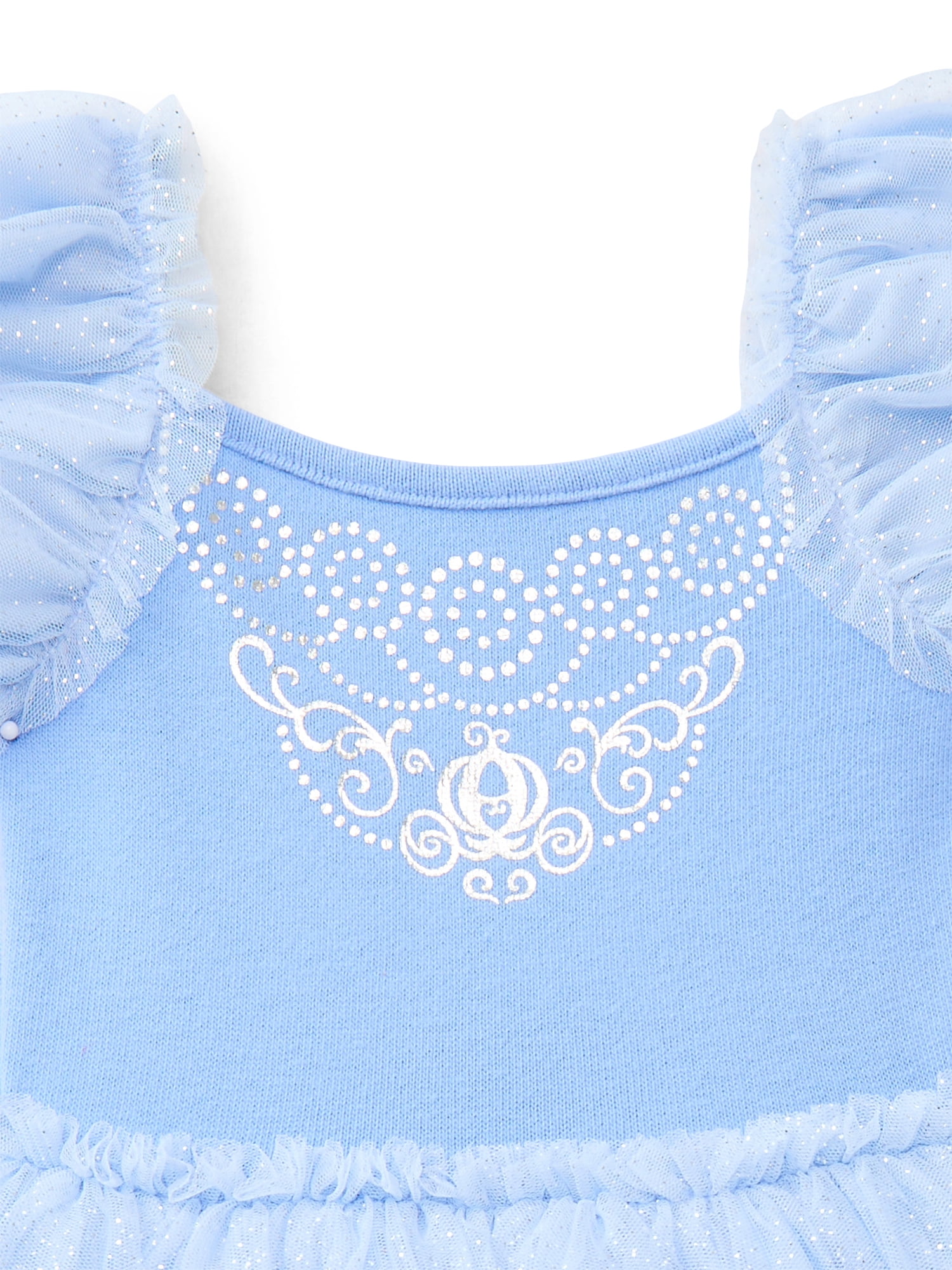 Disney Princess Toddler Girls Cinderella Cosplay Tutu Dress with Puff Sleeves, Sizes 12M-5T