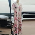 thumbnail image 1 of 2023 Elegant Summer Holiday Maxi Dresses For Women Elegant V Neck Short Sleeve Lace Patchwork Flower Print Dress BohoL Gao Jinjia LED, 1 of 2