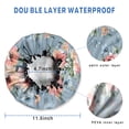 thumbnail image 3 of Shower Caps,Pioneer Flower Floral Print Pattern Waterproof Shower Cap for Women 4 Pieces,Double Reusable Hair Cover for Shower PEVA Elastic Stretch Hem, 3 of 7