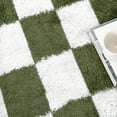 thumbnail image 3 of Pentantan 5ft x 8ft Shag Area Rugs for Living Room, Classic Checkered Fluffy Bedroom Carpet, Dark Green & White, 3 of 7
