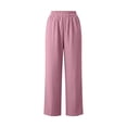 thumbnail image 5 of Aofany Womens Pull on Pants Elastic Waist Solid Color Slacks Casual Straight-Leg Trouser with Pockets, 5 of 5