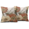 thumbnail image 2 of Vintage Flowers Pillow Covers 18x18 Inch Set of 2 Rust Orange Yellow Floral Leaves Decorative Square Throw Pillows For Couch Rustic Pillow Cases Home Decor For Sofa Bed Porch Living Room Outdoor, 2 of 6