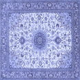 thumbnail image 1 of Ahgly Company Indoor Square Medallion Blue Traditional Area Rugs, 4' Square, 1 of 4