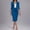 Blue women summer two piece suit a1, variant on Women Summer V Neck 3/4 Sleeve Bodycon Midi Pencil Skirt Blazer 2Pcs Set Business Work Office Professional Slim Elegant Dressy Two Piece Suit, Pink S